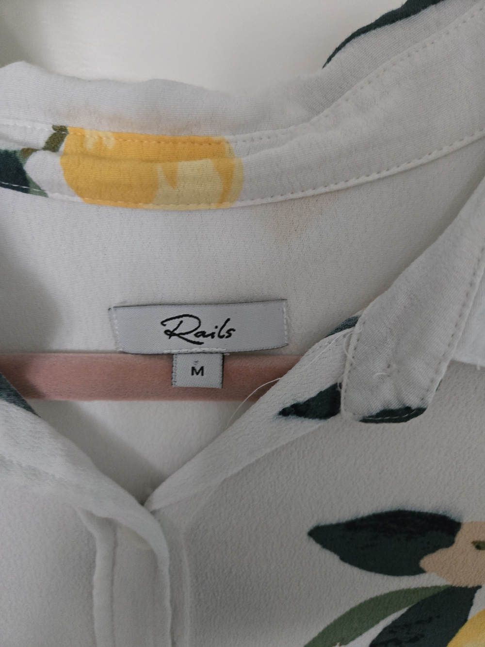 Rails White Lemon-Print Button-Down Blouse - Picture 3 of 4